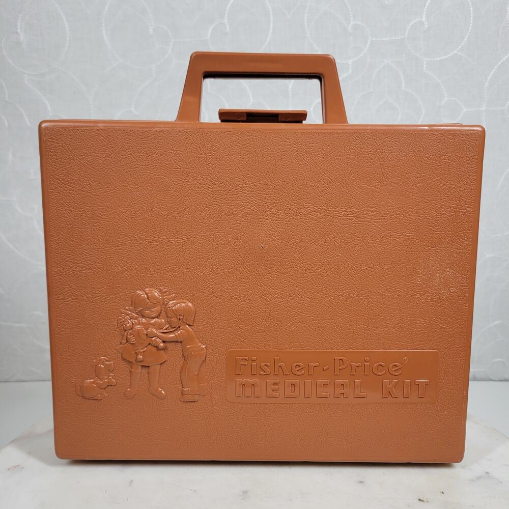Vtg Fisher Price Medical Kit 1970s Dr Nurse Kit Case Kids Pretend Play Toy - Picture 6 of 15